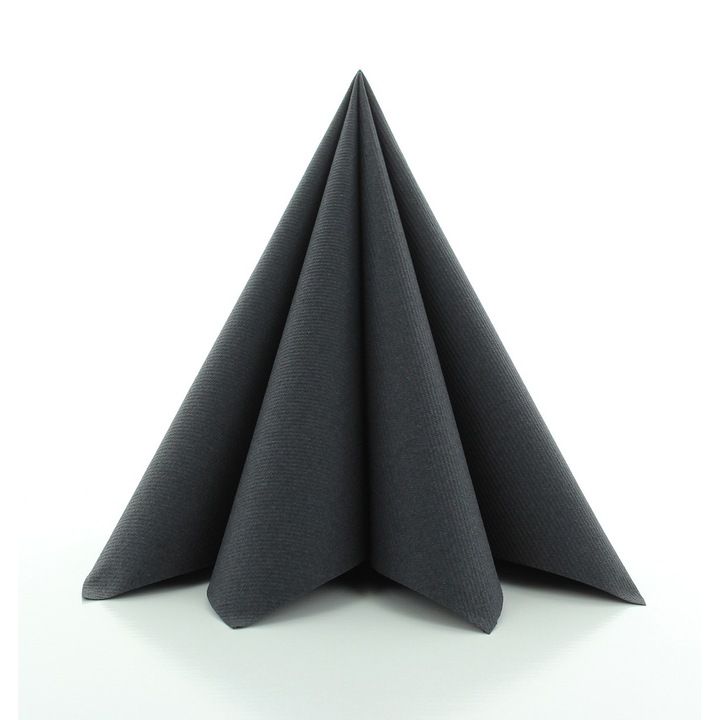 Set 50 Servetele Mank HORECA, Linclass® Airlaid, Negru, 40 x 40 cm, Ideale pentru Nunti, Petreceri, Botezuri