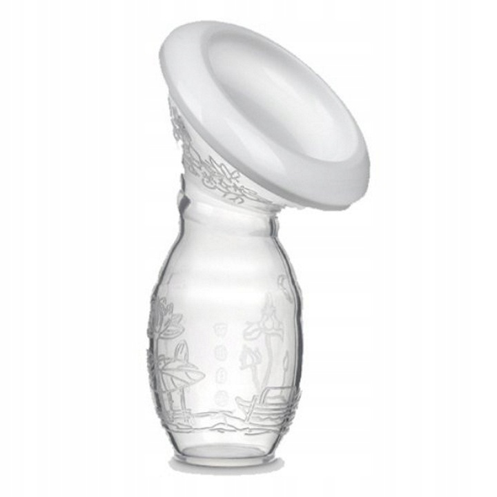 Colector de lapte, Babyboom, manual, silicon, 100 ml, Transparent/Alb