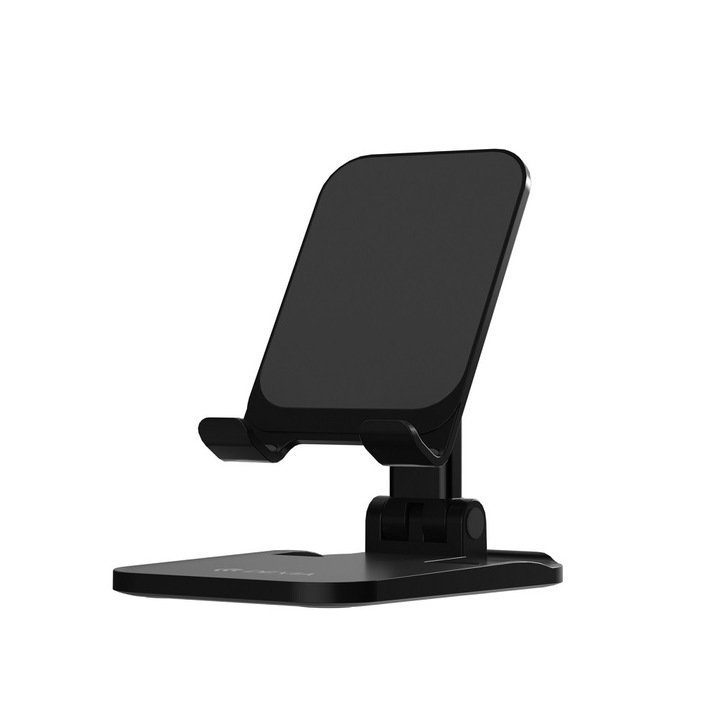 Devia - asztali telefon- és tablettartó állvány - univerzális - fekete, csúszásgátlóval