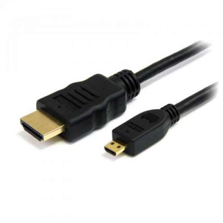 Cablu HDMI MediaRange, HDMI/MicroHDMI, cu Ethernet, 1m, Negru