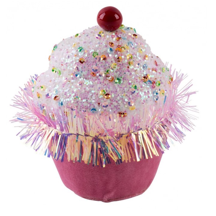 Украшение за елха MagicHome Cupcake, Розов, 7х7х11 см