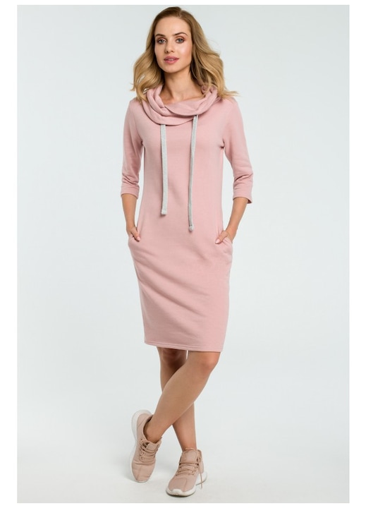Rochie de trening dreapta cu guler, Roz