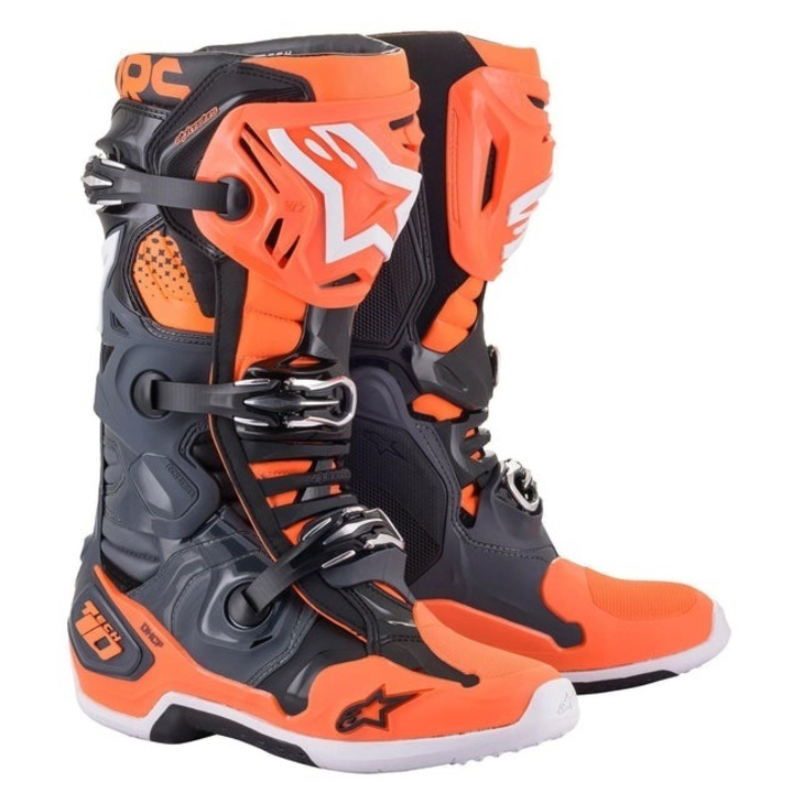 Cizme motocross Alpinestars tech 10 Gri/Portocaliu, 43