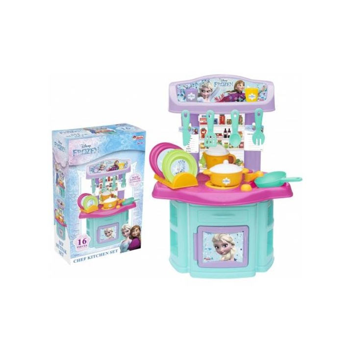 Bucatarie copii, DEDE, Frozen, 16 accesorii, Multicolor