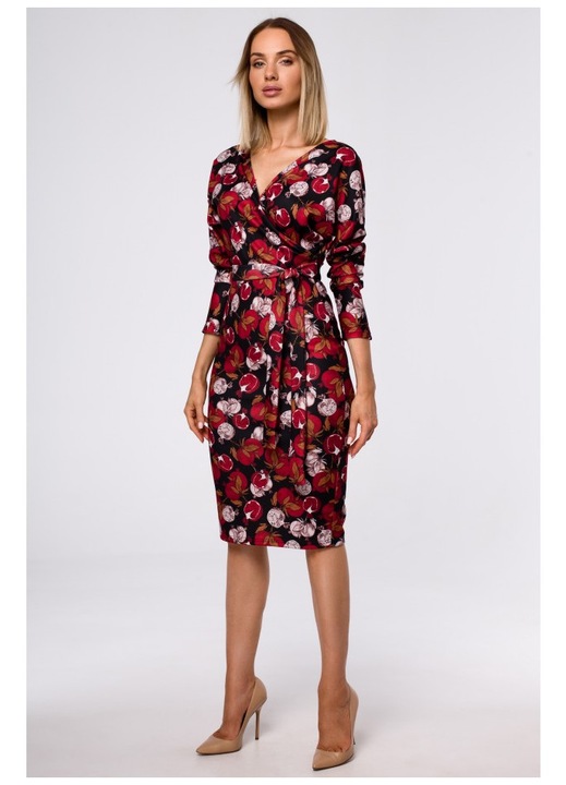 Rochie midi, Poliester, Multicolor, Multicolor