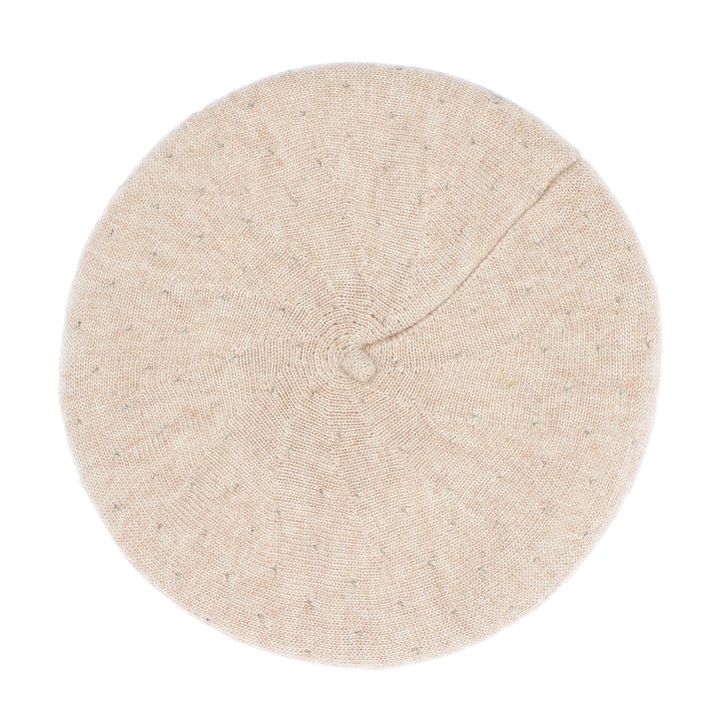 Дамска барета, Buticcochet, един размер, вълна, шарка на точки, бежово - BSC420