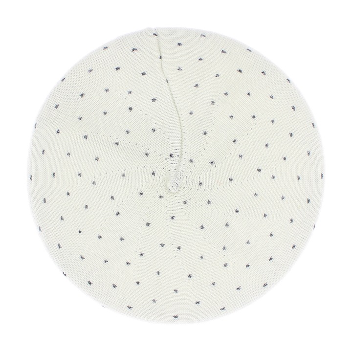 Дамска барета, Buticcochet, един размер, вълна, шарка на точки, Бяла - BSC422