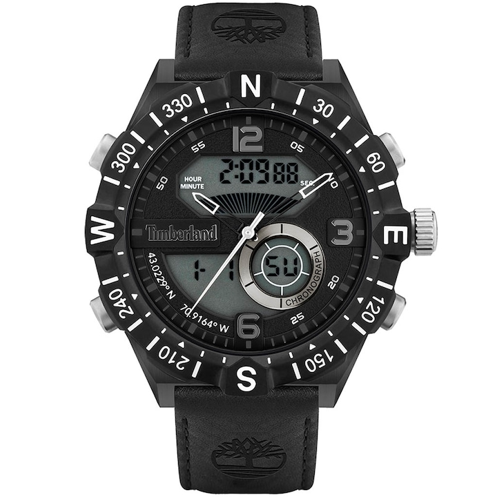 Мъжки часовник Durham TDWGD2103201, Timberland, кожа/стомана, черен