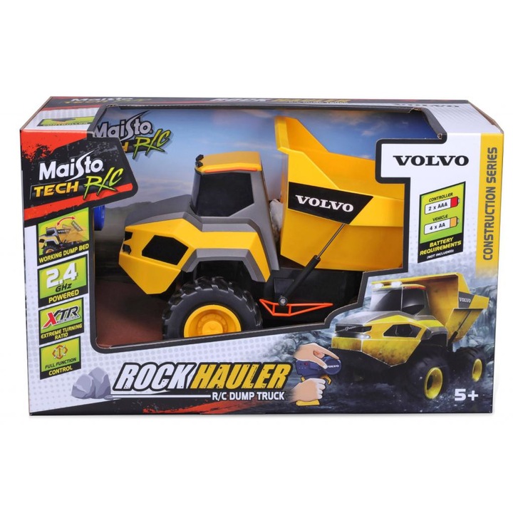 Кола с дистанционно, Maisto Tech, Volvo A25, Жълта