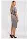 Rochie cu insertii cu nervuri - gri, M