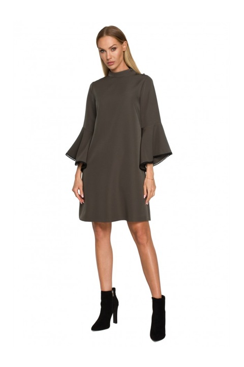 Елегантна рокля \ Полиестер, Розова, Каки