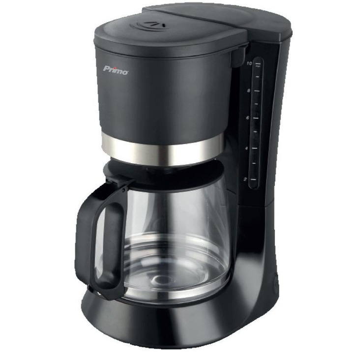 Cafetiera Primo, PRCM-40213, Eco, Recipient sticla, 1.2L, 680W, Negru