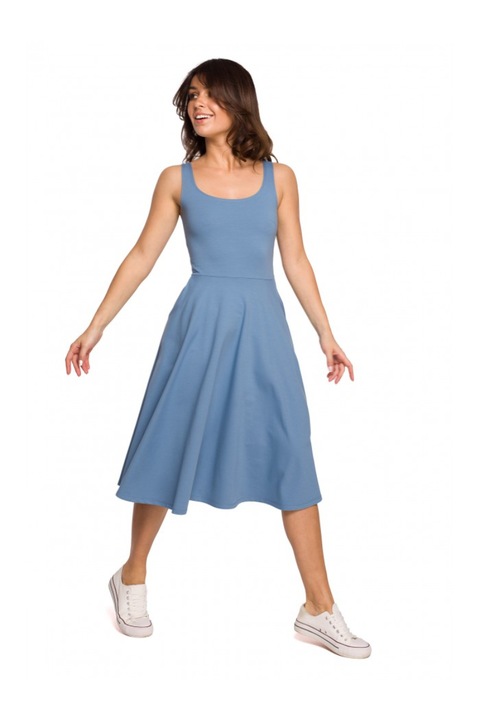Рокля, памук/еластан, синя, XXL