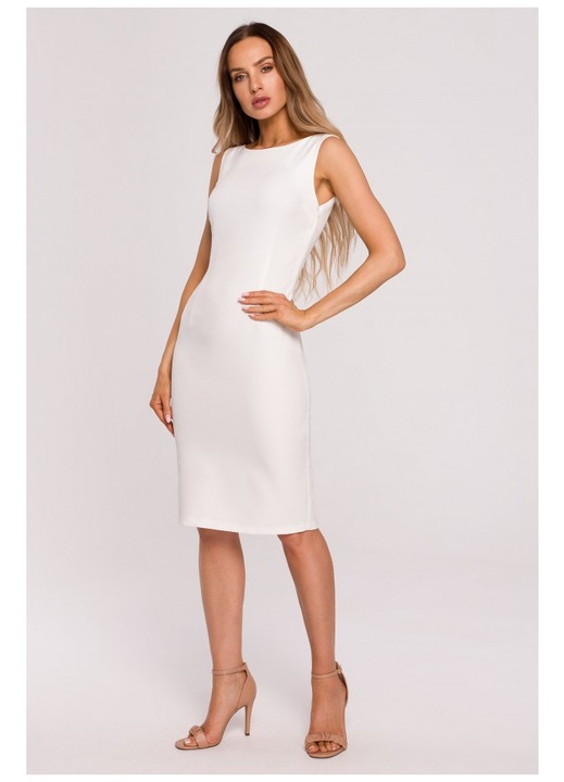 Rochie cu decolteu in spate, Negru, Alb