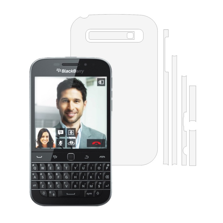 Invisible Skinz Ultra-Clear HD Transparent Film, Case and Side Protection Skin за BlackBerry Classic Q20