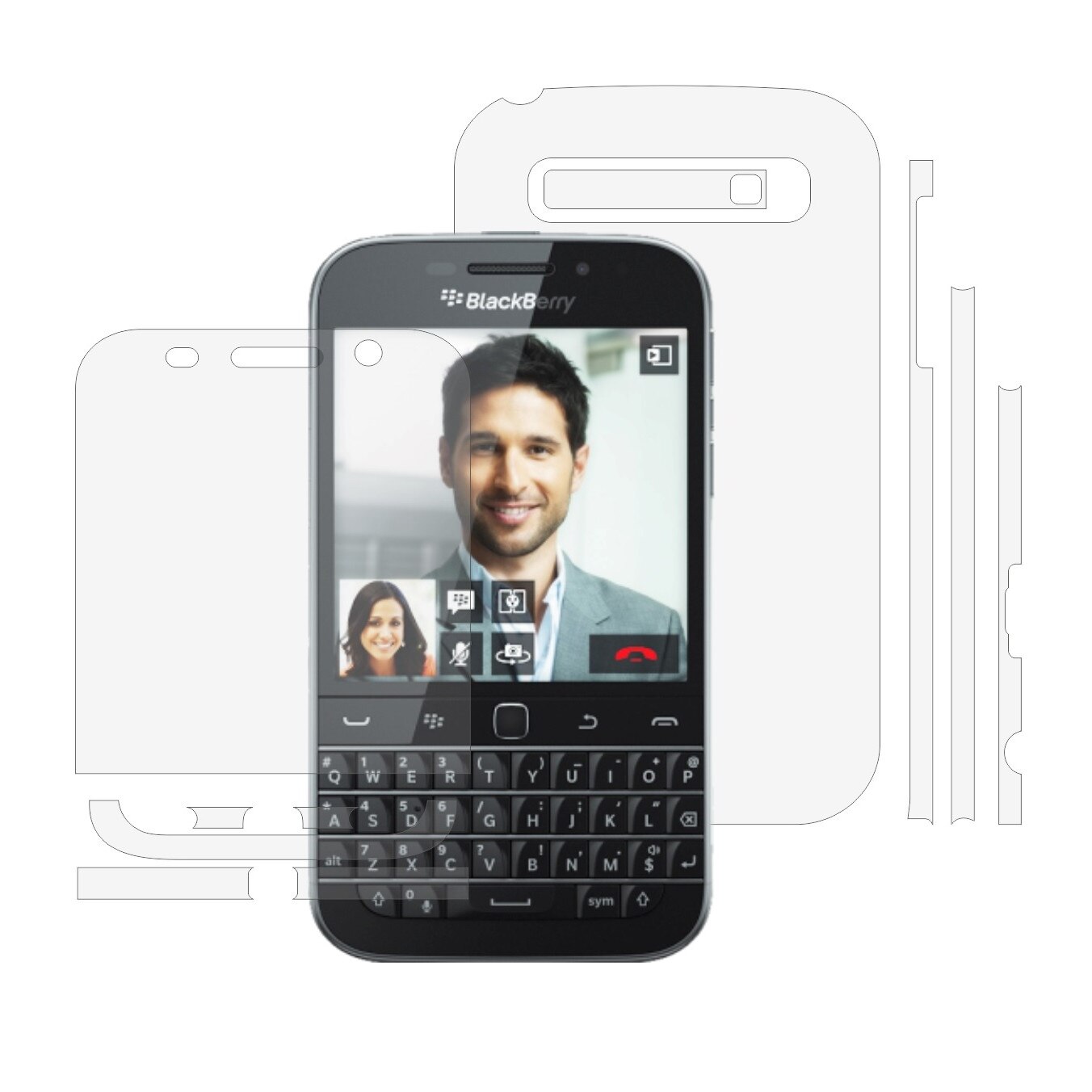 Folie Transparenta Full Body Invisible Skinz Ultra-Clear HD, Skin Protectie Totala Ecran si Carcasa pentru BlackBerry Classic Q20