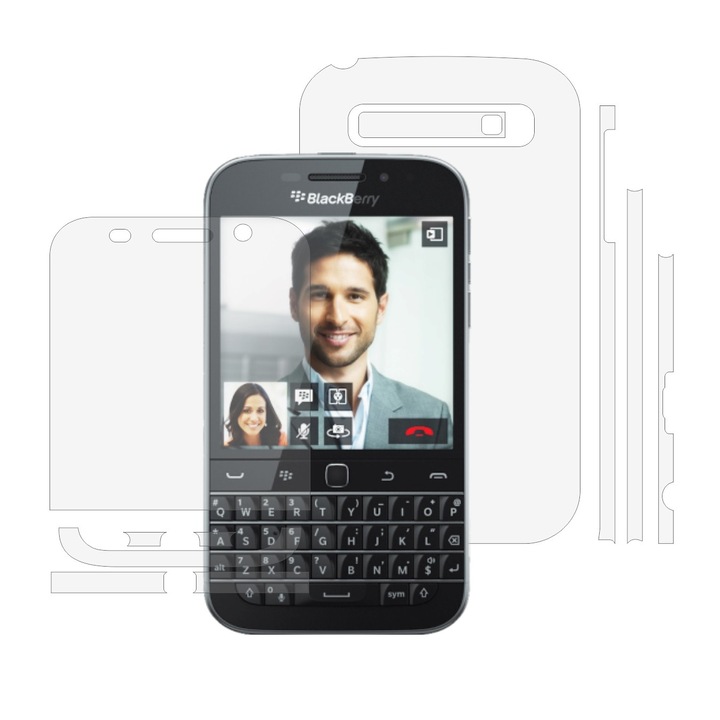 Full Body Invisible Skinz Ultra-Clear Self-regenerating Transparent Film, Total Screen and Case Protection Skin за BlackBerry Classic Q20