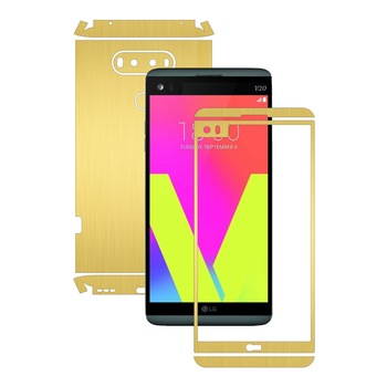 Folie de protectie Full Body Carbon Skinz, Acoperire Totala, Brushed Auriu pentru LG V20 Folie de protectie Full Body Carbon Skinz, Acoperire Totala, Brushed Auriu pentru LG V20