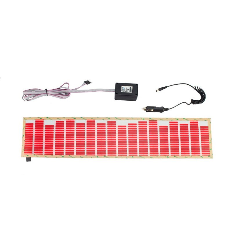 Panou egalizator luneta auto, senzor sunet, 70 x 15 cm, transparent