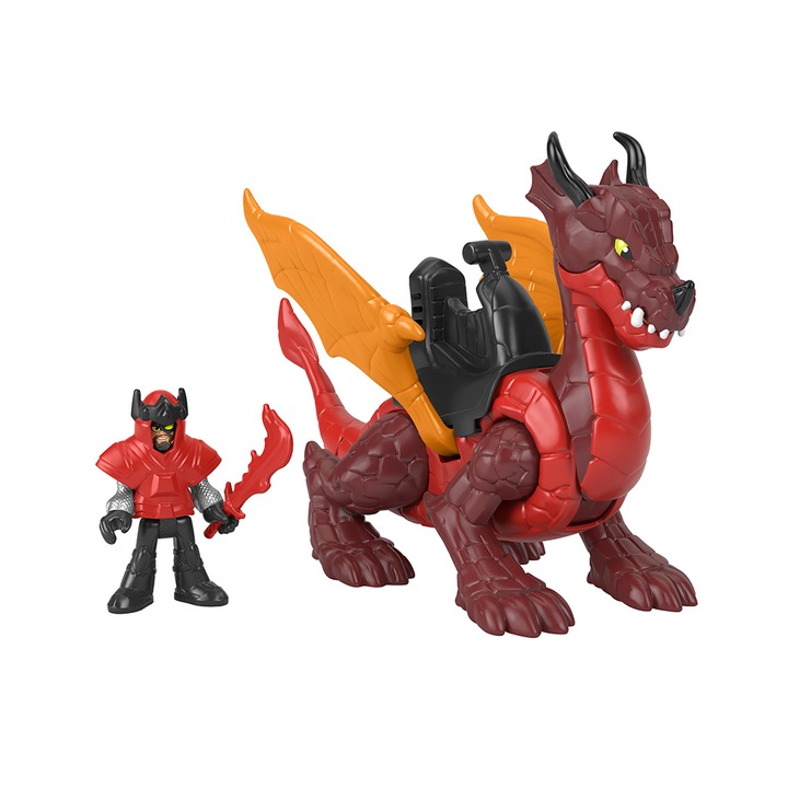 Комплект фигурки, Fisher Price, Модел Рицар/Дракон +3 години, Многоцветен