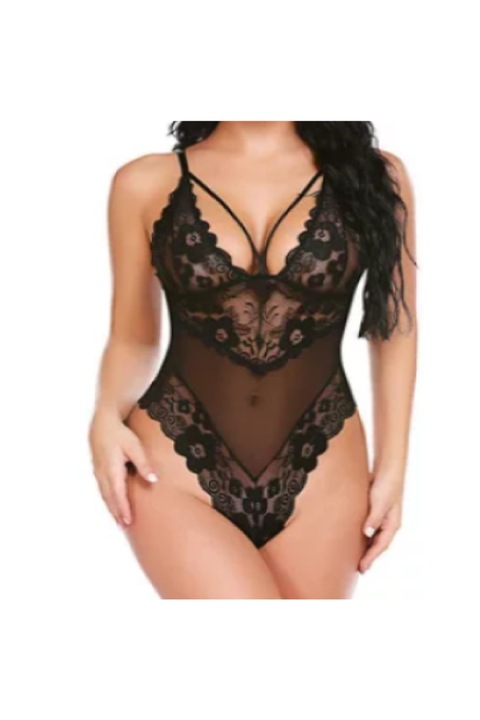 Body sexy Mania, Dantela, Negru, S