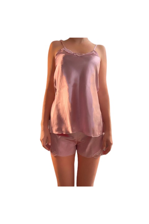 Set pijamale dama Nala, Satin, Roz, S/M