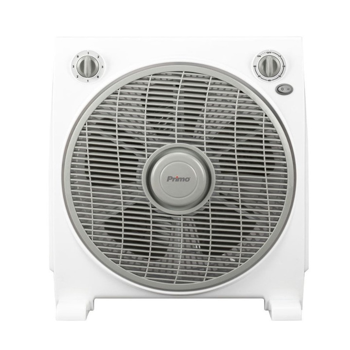 Ventilator de podea, Primo, PRBF-80452, ABS, 3 viteze, 45W, 30 cm, Alb/Gri