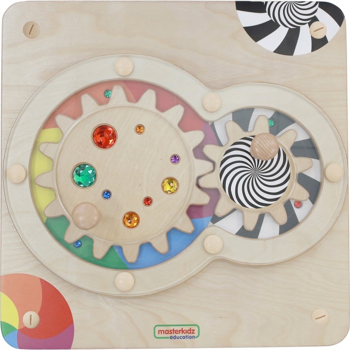 Jucarie educativa copii, MASTERKIDZ, Lemn, Multicolor, 2+