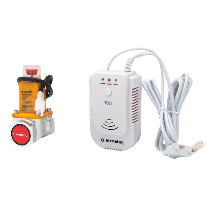 Set detector gaz cu electrovalva Ermetiq ELG-QDG/E34, 3/4"