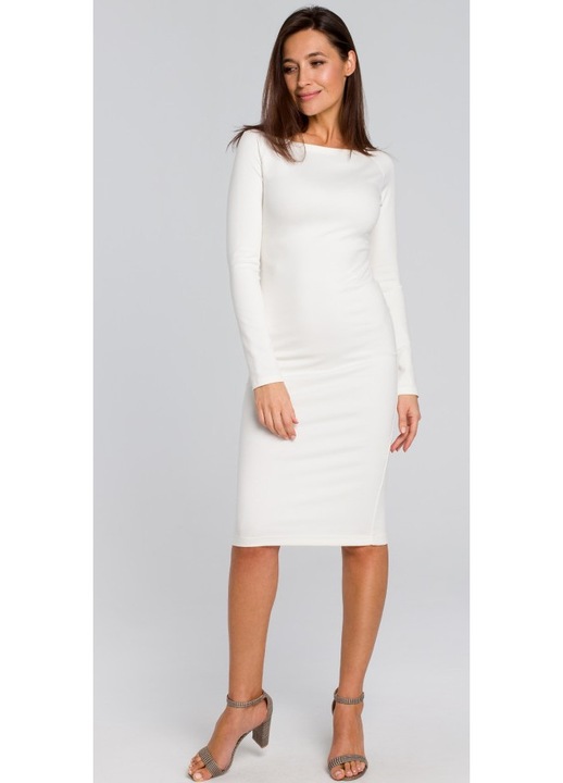 Rochie creion mulata , Style, Poliester/Bumbac, Alb, XL