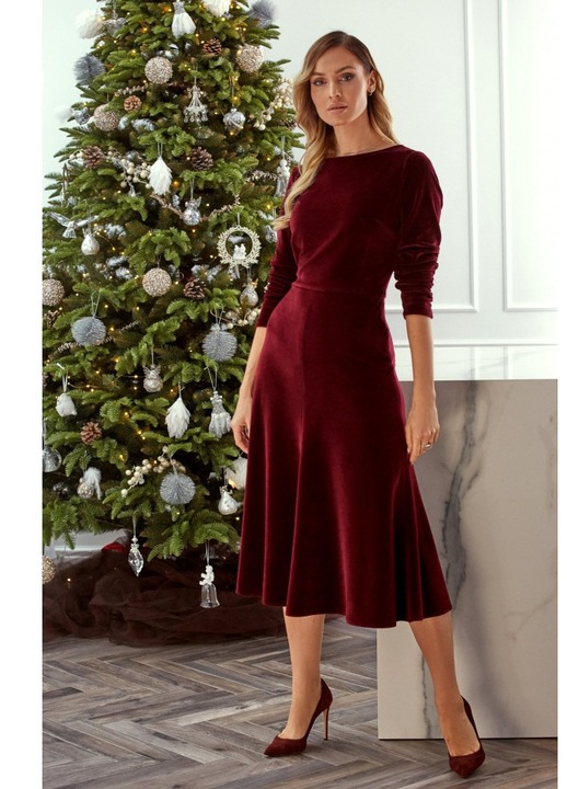 Rochie midi dama, Made of Emotion, Tiollohn, maro, XXL