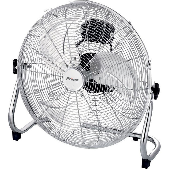 Ventilator de podea, Primo, PRFF-80410, Metal, 3 viteze, 50 cm, 110W, Argintiu