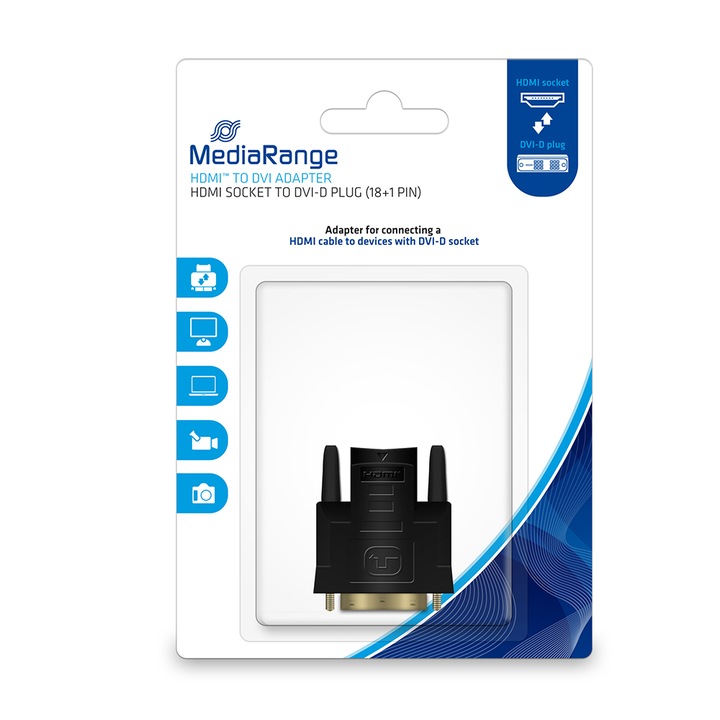 Adaptor MediaRange, HDMI/DVI, Negru