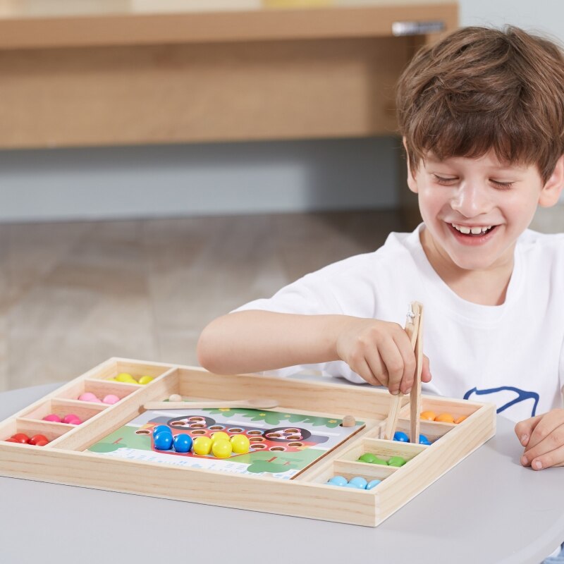 Puzzle De Animales De Granja Con Ruedas - Juguete Educativo De Madera Para Niños