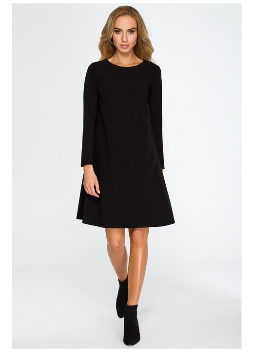 Rochie cu sifon la spate, Style, Poliester/Vascoza, Rosu, Negru, L