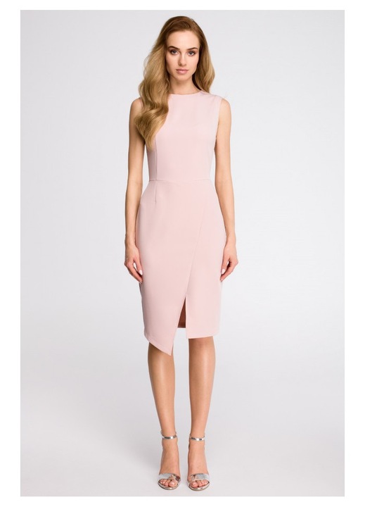 Rochie de dama Fara maneca, Poliester, Elastan - 65497, Roz, S