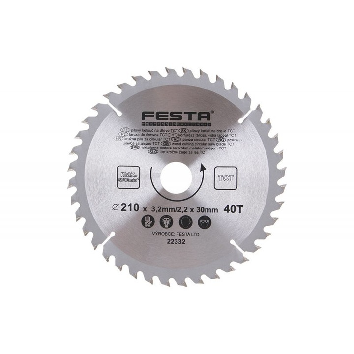 Panza circulara placata 210 x 3.2 x 30 mm 40Z Festa 22332