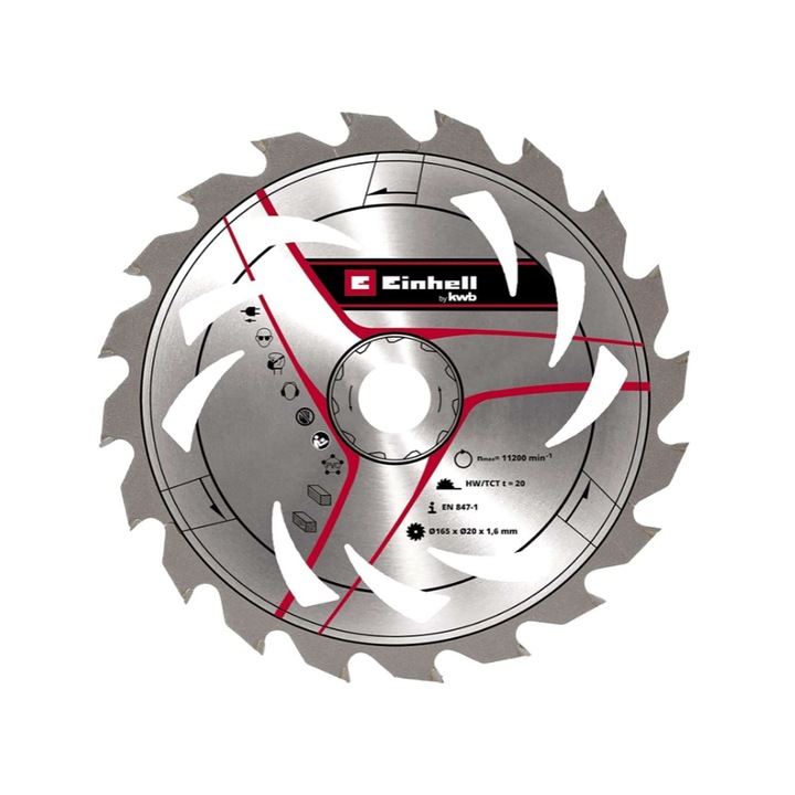 Panza circulara placata 165 x 1.6 x 20 mm 20Z 49584759 Einhell