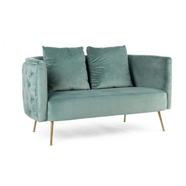 Диван зелено кадифе Tiffany 144x77x79.5 см