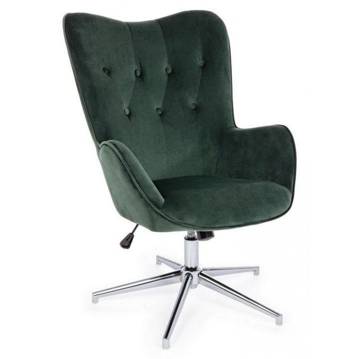 Fotoliu catifea verde Farida 69x70x117 cm