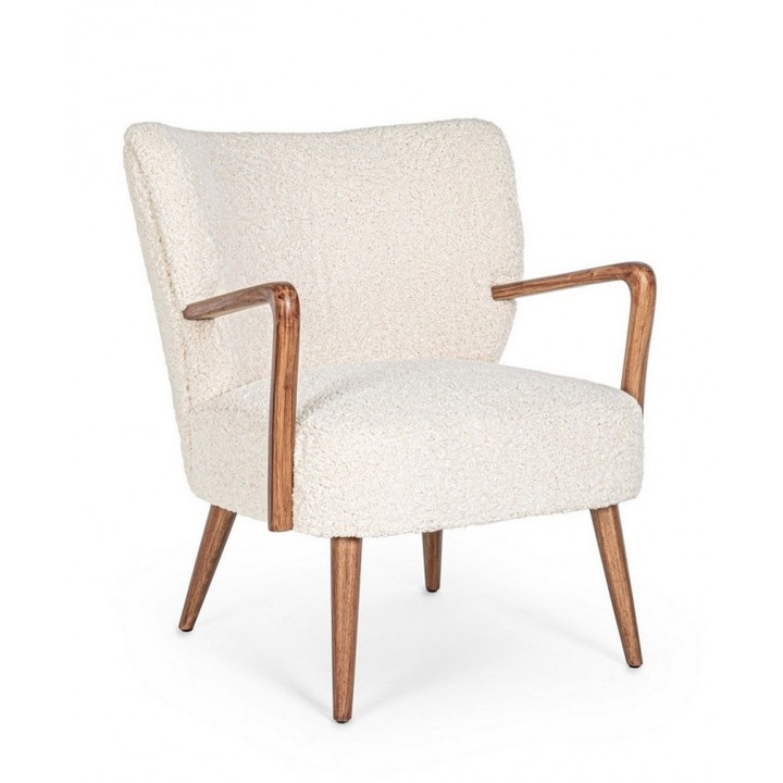 Кресло Moritz бяла тапицерия 66.5x73.5x81.5 см