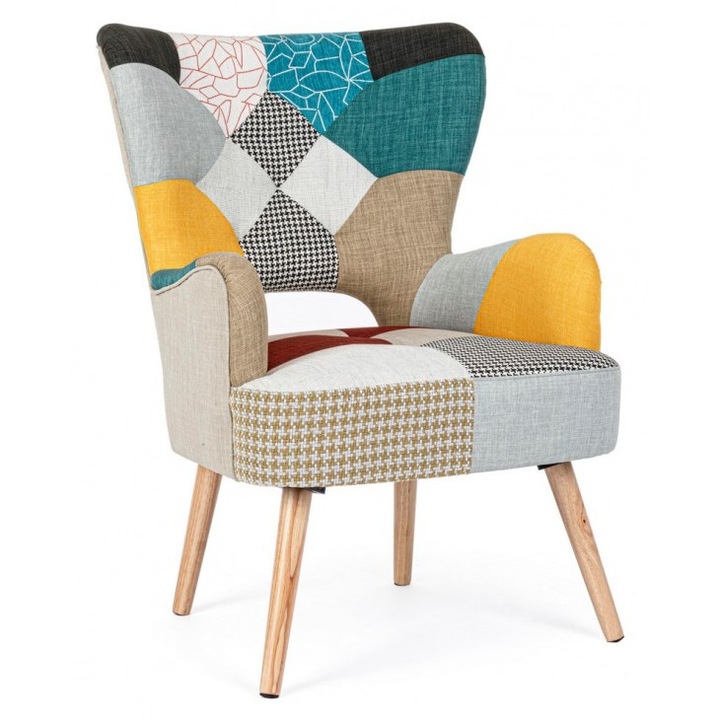 Fotoliu tapiterie textil Queen 65x68x92 cm