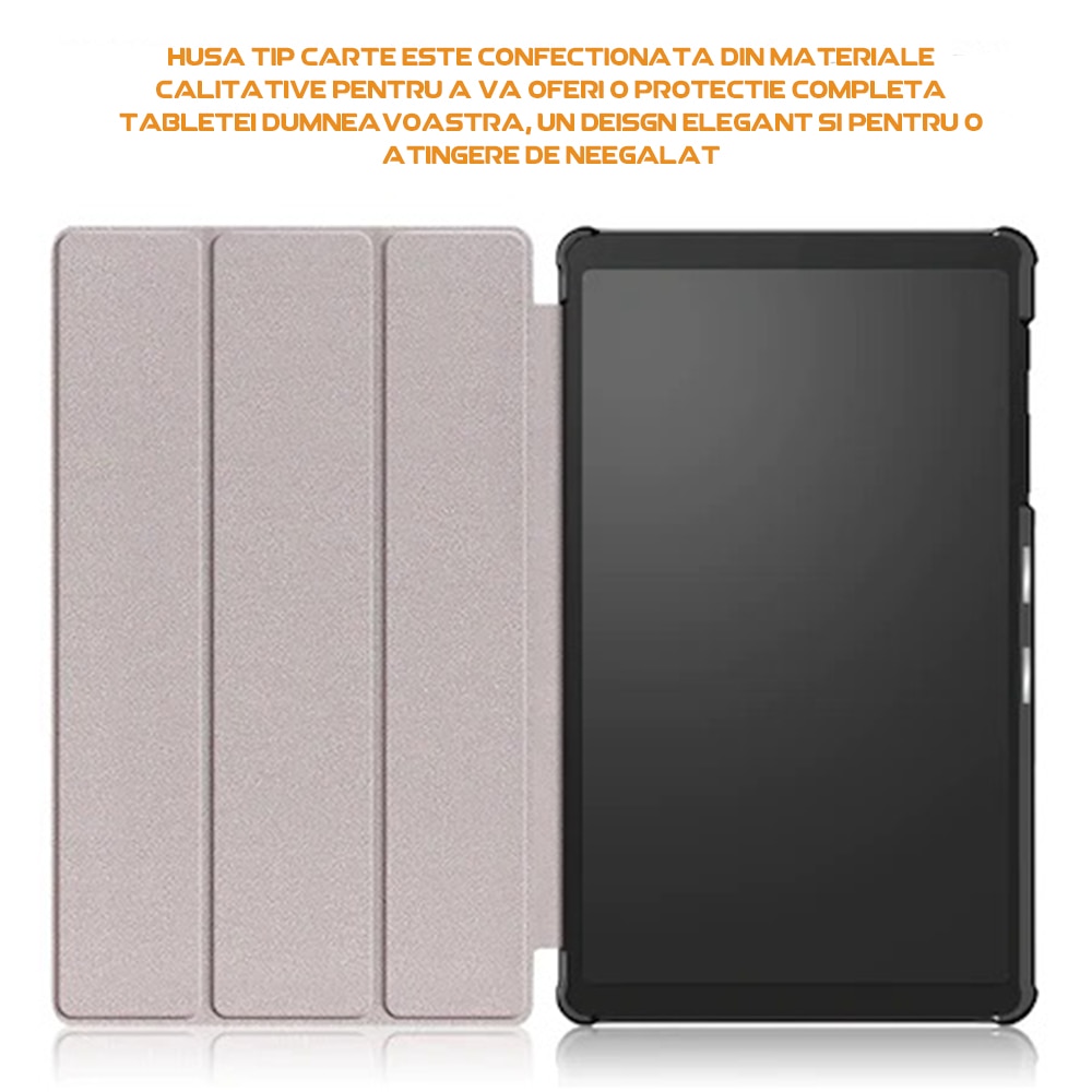 Husa compatibila cu Huawei MatePad 10.4, Tip carte, Bounce Comando, Protectie completa, Stand, Negru