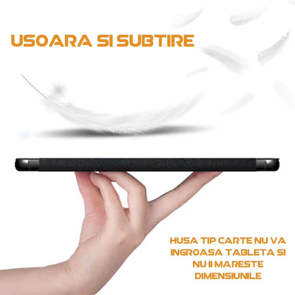 Husa compatibila cu Huawei MatePad 10.4, Tip carte, Bounce Comando, Protectie completa, Stand, Negru