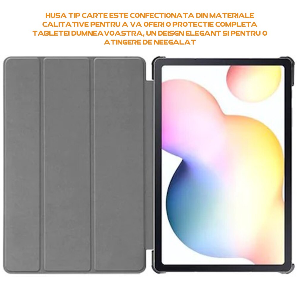 Husa compatibila cu OnePlus Pad, Tip carte, Bounce Comando, Protectie completa, Stand, Visiniu