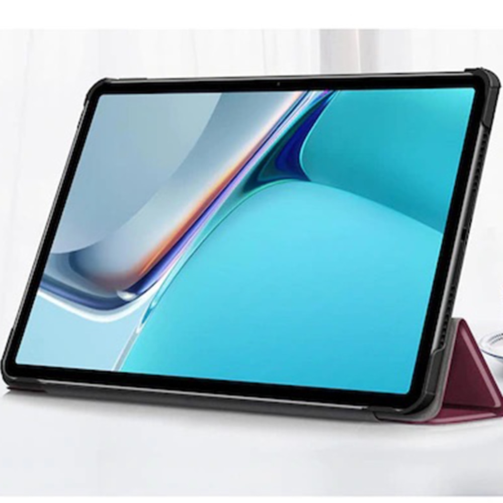 Husa compatibila cu OnePlus Pad, Tip carte, Bounce Comando, Protectie completa, Stand, Visiniu