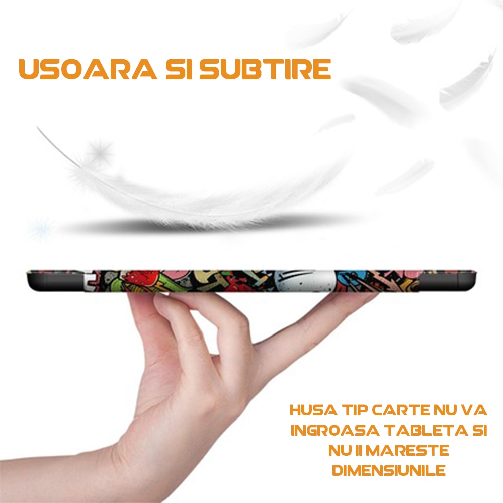 Husa compatibila cu Lenovo Tab M8 Gen 4 8.0 inch, Tip carte, Bounce Comando, Protectie completa, Stand, Multicolor
