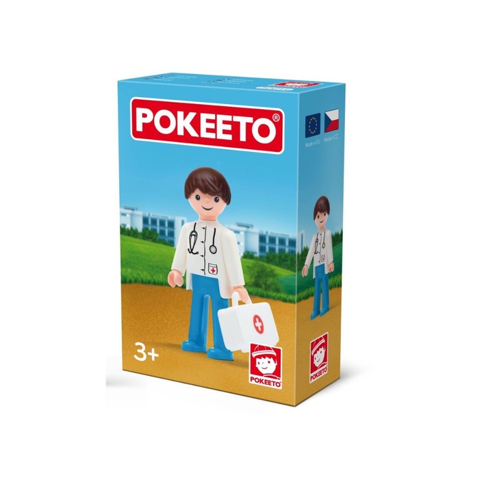 Doktor figura kiegészítőkkel, 8 cm, Pokeeto