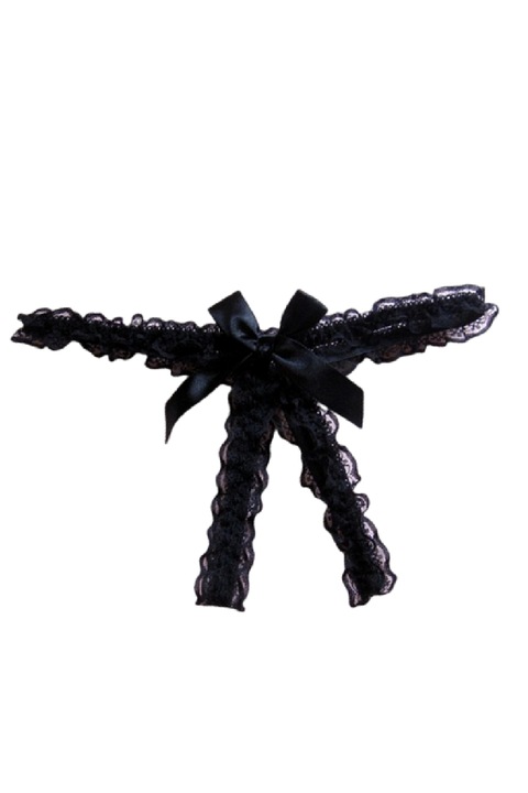 Chiloti tanga cu fundita LH2020negru 70190, Negru, S