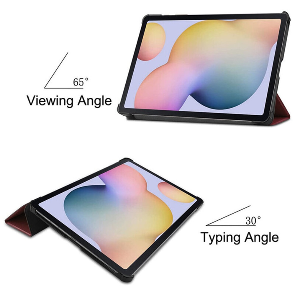 Husa tip carte pentru Samsung Galaxy Tab S7 FE 12.4'', T730/T736 2021, cu suport pentru smart pen, piele ecologica, Rosu, KOF-BBL6869